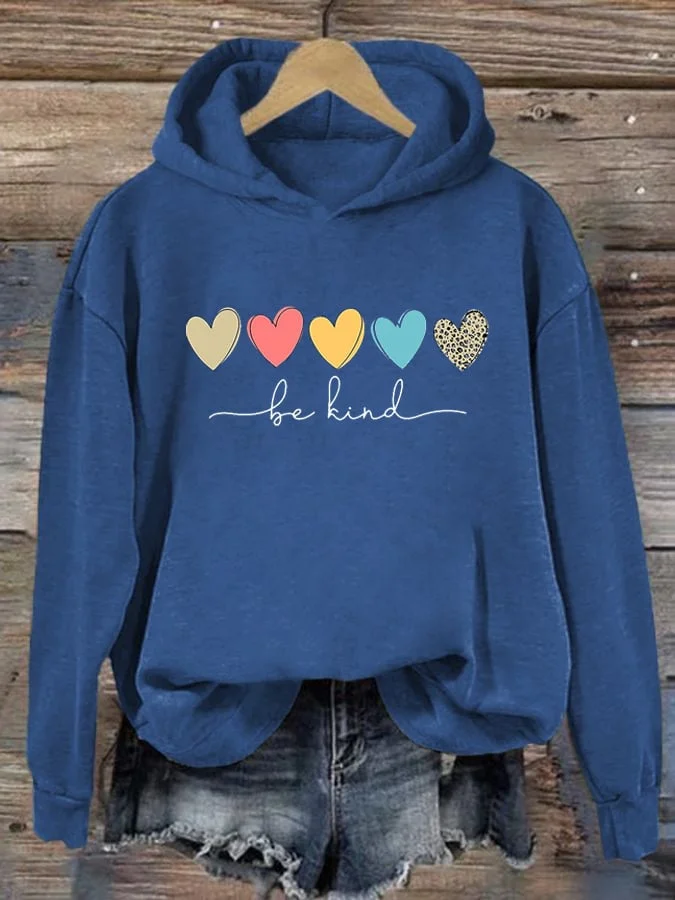 Women'S Be Kind And Cute Graphic Blessed  Print Hoodie socialshop