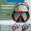 Anti-Fog Goggles Diving Mask Snorkeling Breath Tube Set for Adult (Black M)