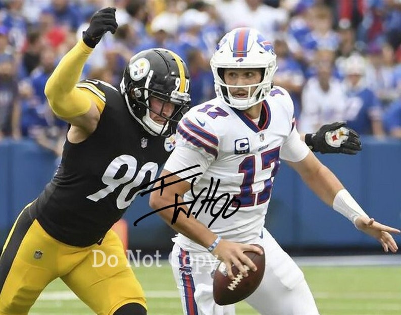 TJ Watt Signed Photo Poster painting 8X10 rp Autographed Picture Pittsburgh Steelers Josh Allen Sack !