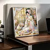 5D DIY Diamond Art Painting Kit Partial Drill Japanese(Tea Kimono Lady)