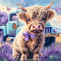 Lavender Moo - Diamond Painting