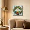 DIY Pre-Framed Xmas Wreath Button Art Canvas Kit