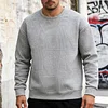 Men's Crew Neck Long-sleeved Sweatshirt, Casual Wear, Solid Color Pullover, Men's Tops for Spring, Autumn and Winter.