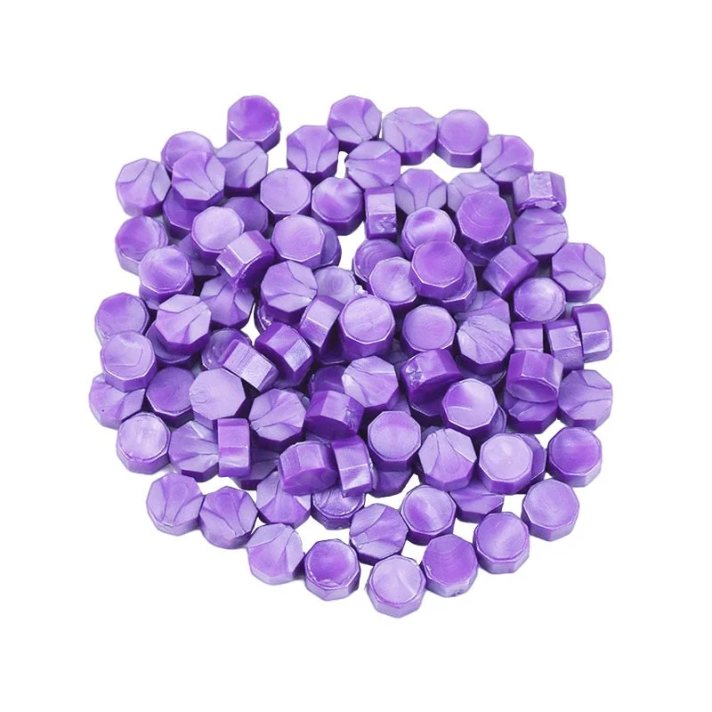 100Pcs/Bag Retro Wax Seal Colored Wax Beads DIY Scapbooking Octagon Sealing Stamp for Envelope Letter Wedding Party Invitation