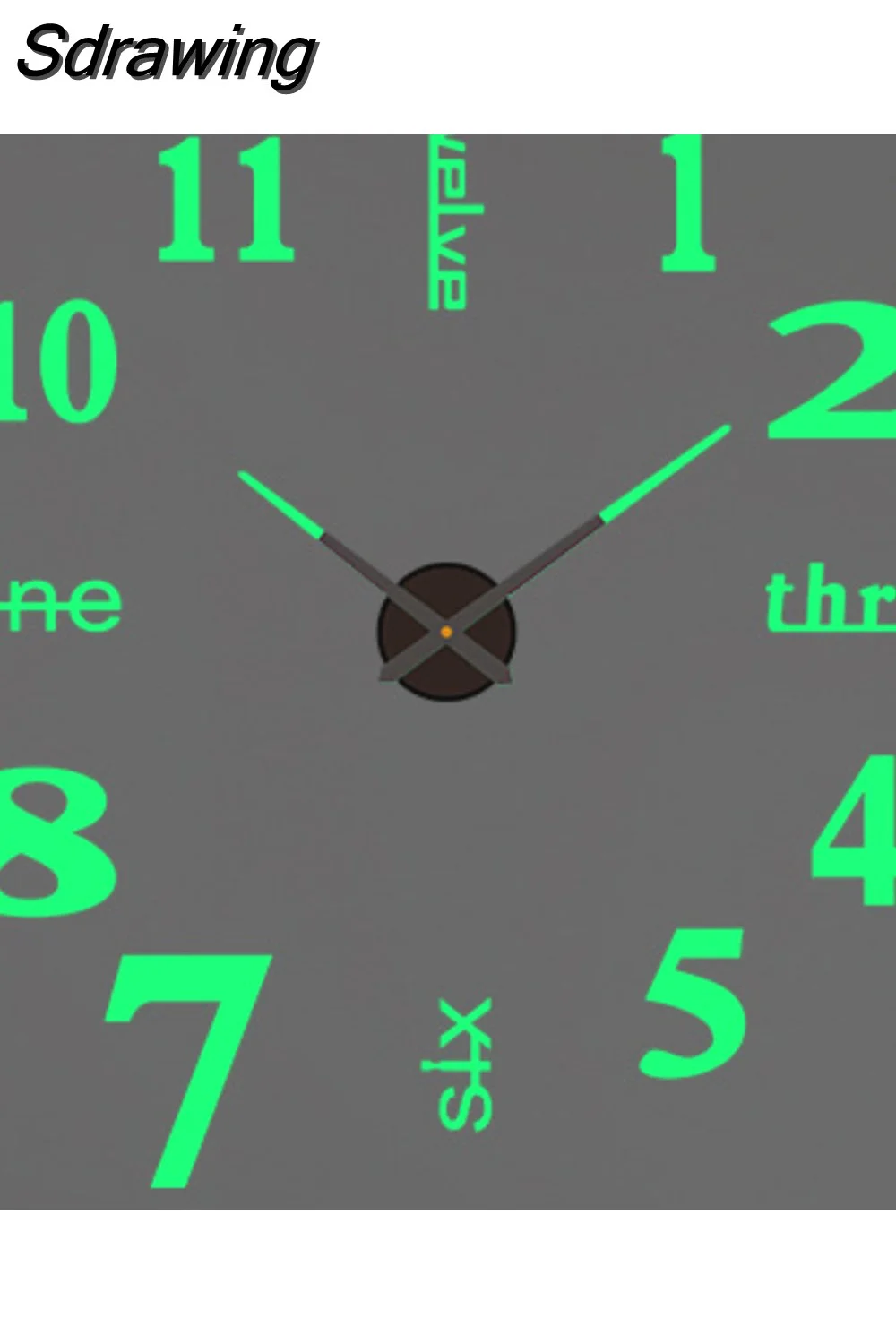 Sdrawing Wall Clock Luminous Frameless Wall Clocks DIY Digital Clock Wall Stickers Silent Clock for Home Living Room Office Wall Decor