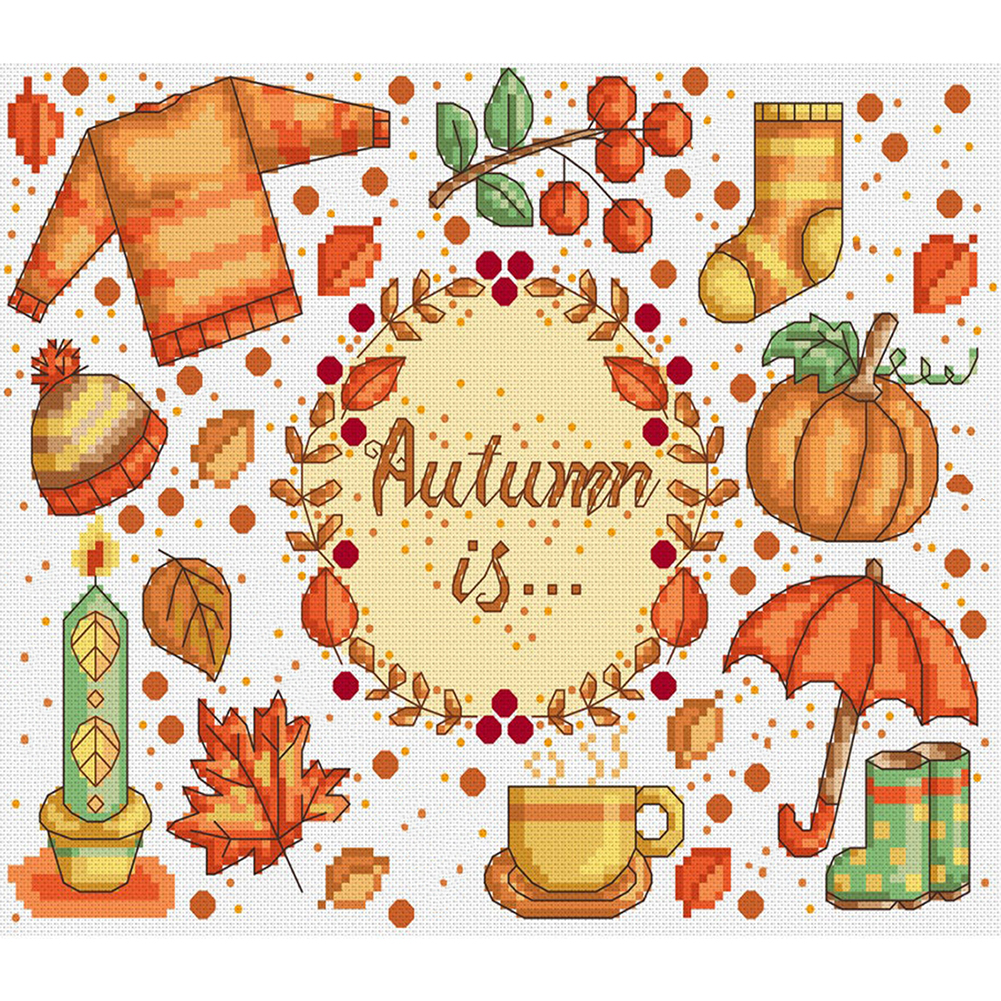

Four Seasons - 11CT Stamped Cross Stitch - 45*50CM, 501 Original