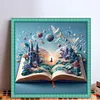 Castle In Book-11CT Stamped Cross Stitch 50*50cm/19.69*19.69in tapestrymarket