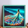 Girl In Fluorescent Skirt On The Beach - 11CT Stamped Cross Stitch - 45*45cm