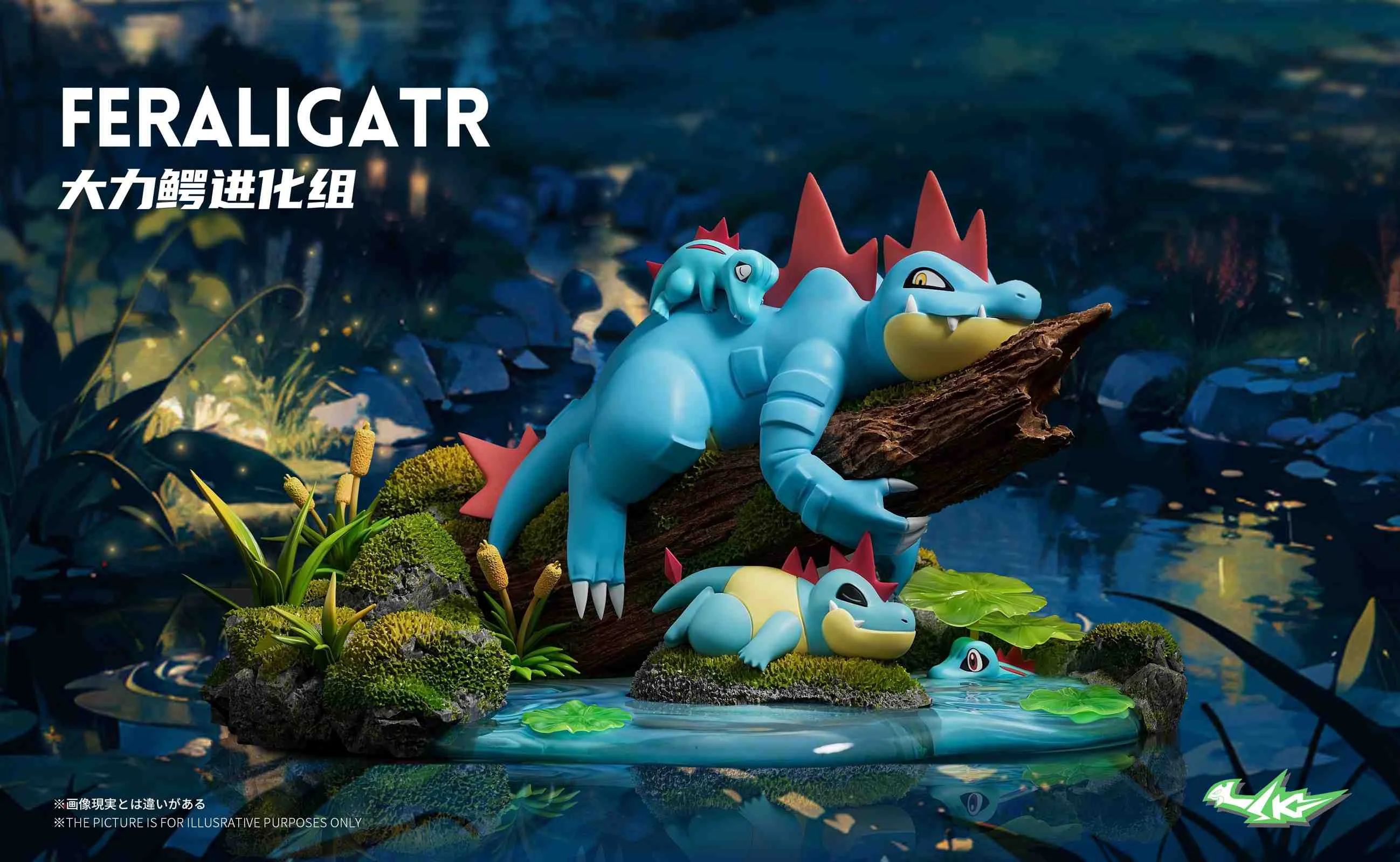 1/20 Scale World Zukan Evolution of Feraligatr Set - Pokemon Resin
