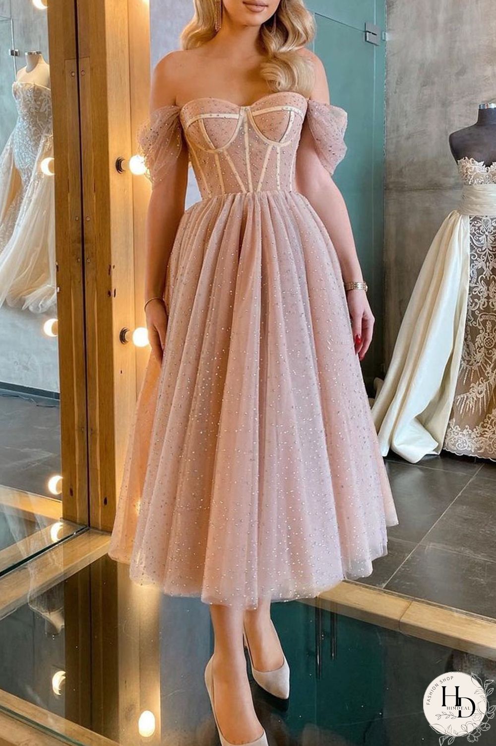 Apricot Sexy Elegant Solid Split Joint Strapless Evening Dress Dresses