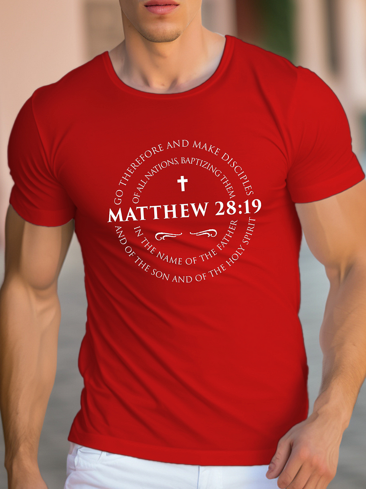Matthew 28:19 Cotton Crew Neck T-shirt