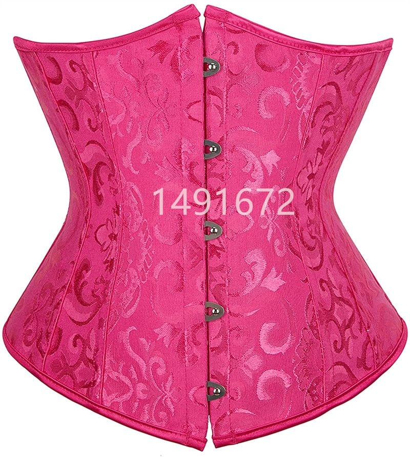 Corset Underbust Top Body Shaper for Wome Waist Cincher Sexy Gothic Plus Size Corpete Corselet Fashion Black White Red Blue Rose
