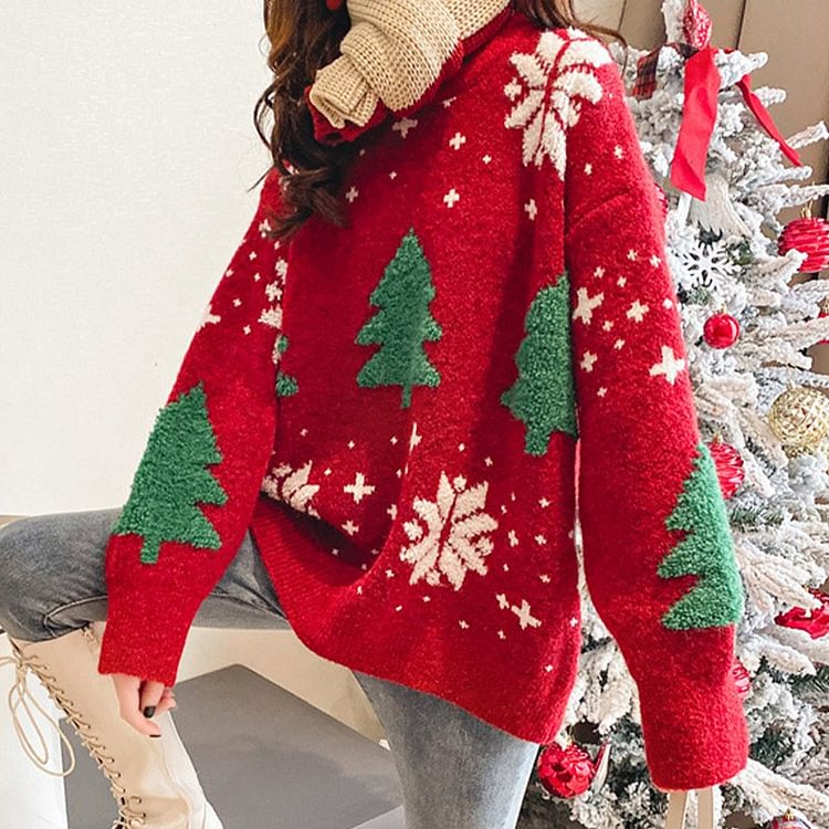 Casual Knitted Shift Long Sleeve Sweater QueenFunky