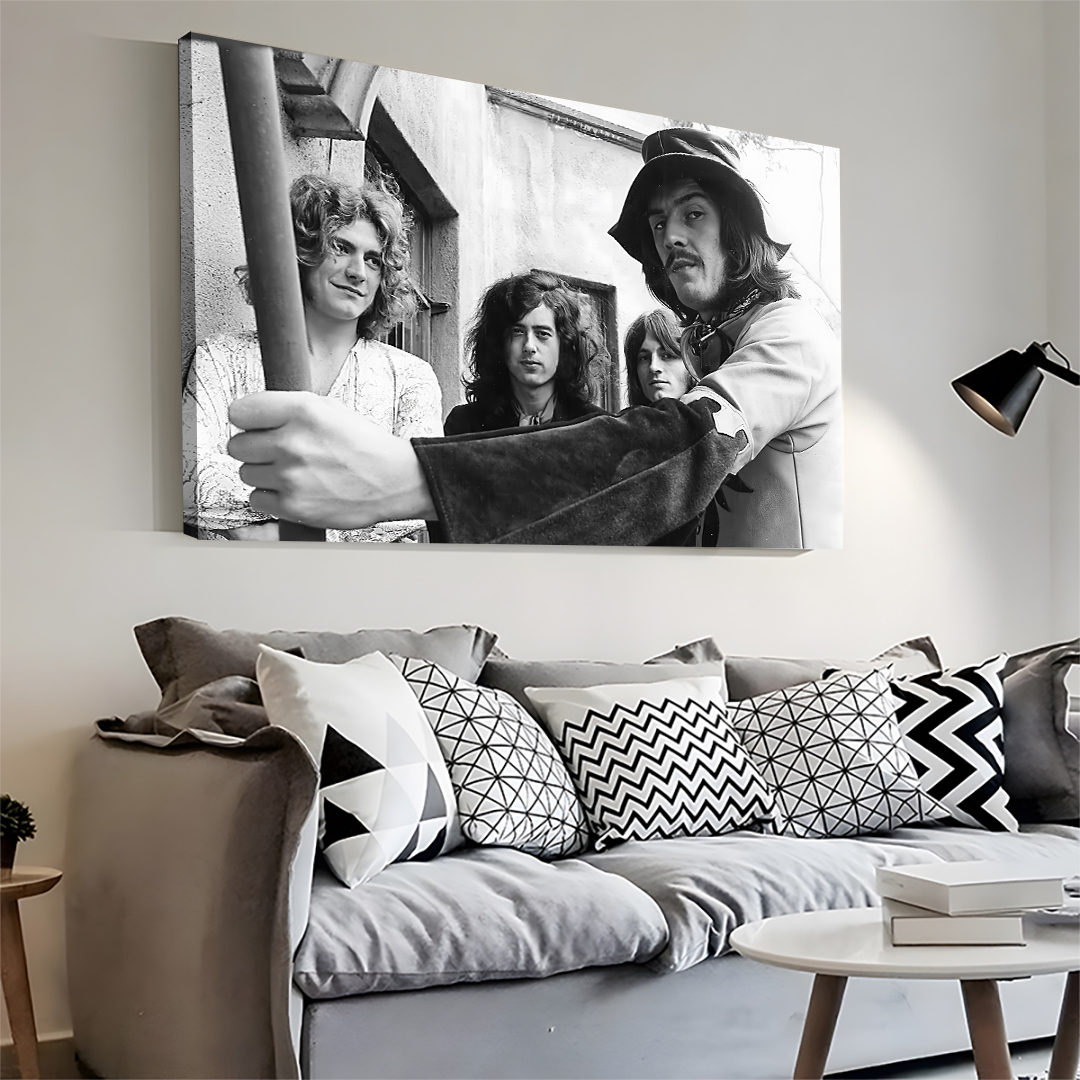 Led Zeppelin Standing Together Canvas Wall Art
