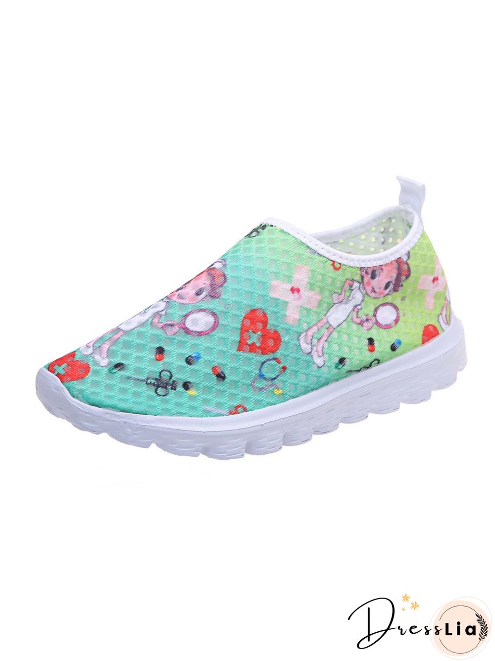 Nurse Fighting Epidemic Print Breathable Tulle Mesh Lightweight Sneakers