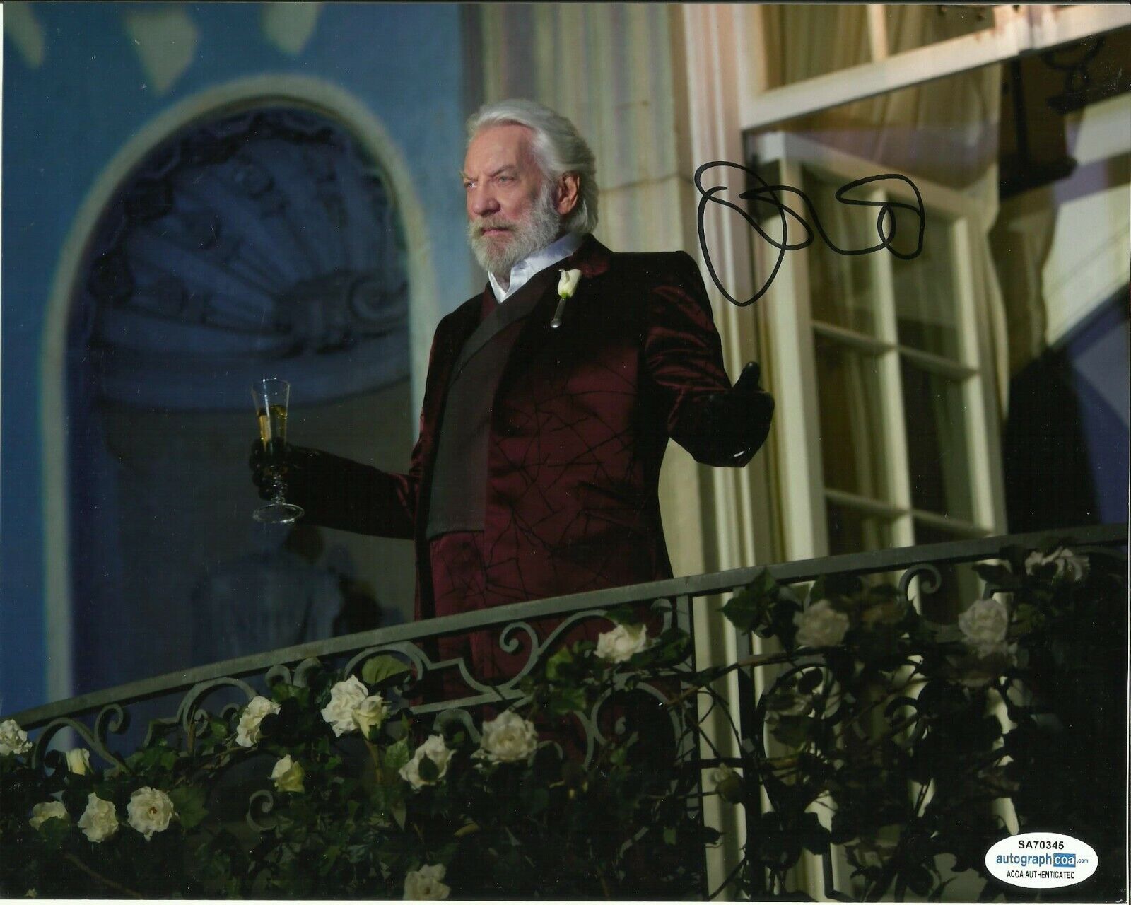 DONALD SUTHERLAND SIGNED HUNGER GAMES Photo Poster painting (2) ALSO ACOA CERTIFIED