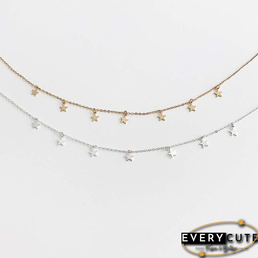 New Simple Women Chocker Gold Chain Star Choker Necklace Jewelry Gifts