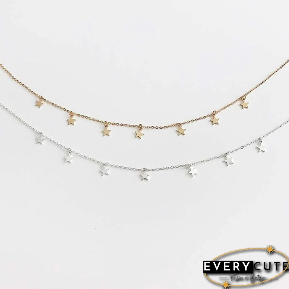 New Simple Women Chocker Gold Chain Star Choker Necklace Jewelry Gifts