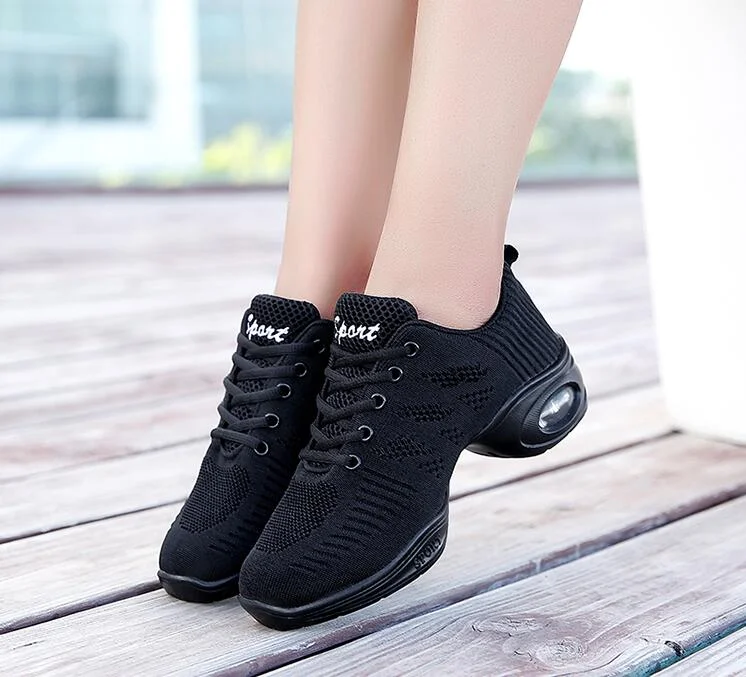 Brand Women Shoes Soft Outsole Woman Breath Jazz Hip Hop Shoes Feature Dance Sneakers Ladies Girl's Modern Jazz Dancing Shoes W3