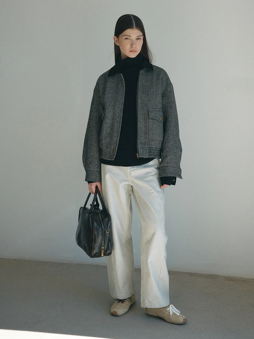 Toloer [Daihe] Winter New Leisure High Waist Nostalgic Cocoon Type Cotton And Velvet Washed Jeans Trousers Female H7794-Outfit Ideas