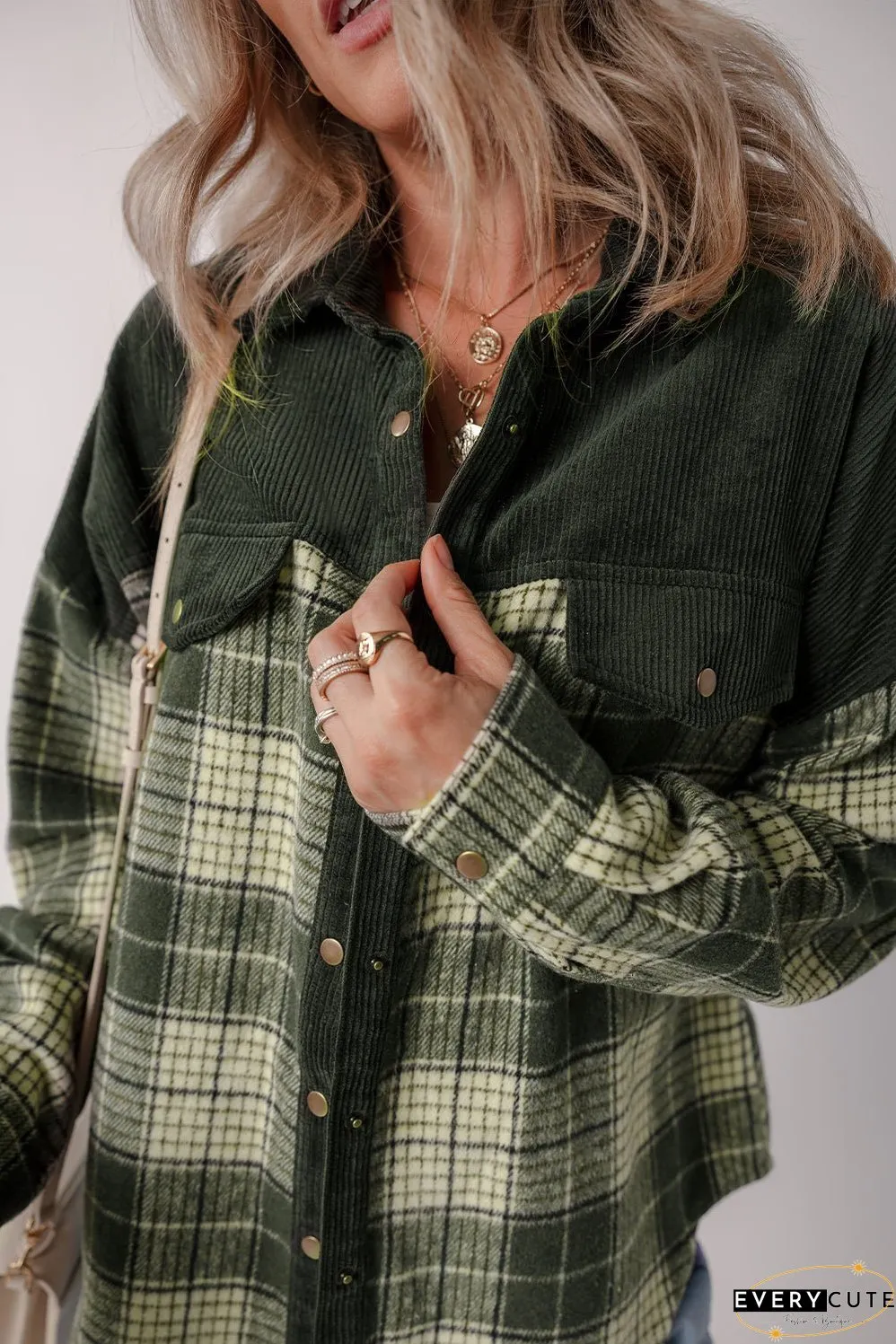 Comfortable Plaid Corduroy Jacket