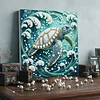 uk.everydayedeals DIY Pearl Painting With Frame - Handmade Self-Adhesive Pearls - Turtle(25*25cm)