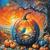 Pumpkin Silhouette Crow-11CT Stamped Cross Stitch 40*40cm/15.75*15.75in tapestrymarket