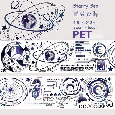 JOURNALSAY 45/50mm*300cm Cute Creative PET Washi Tape DIY Journal Scrapbooking Decoration