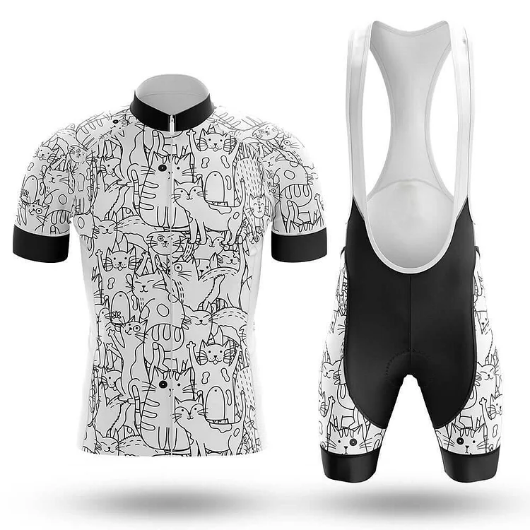 White Cat Men's Short Sleeve Cycling Kit