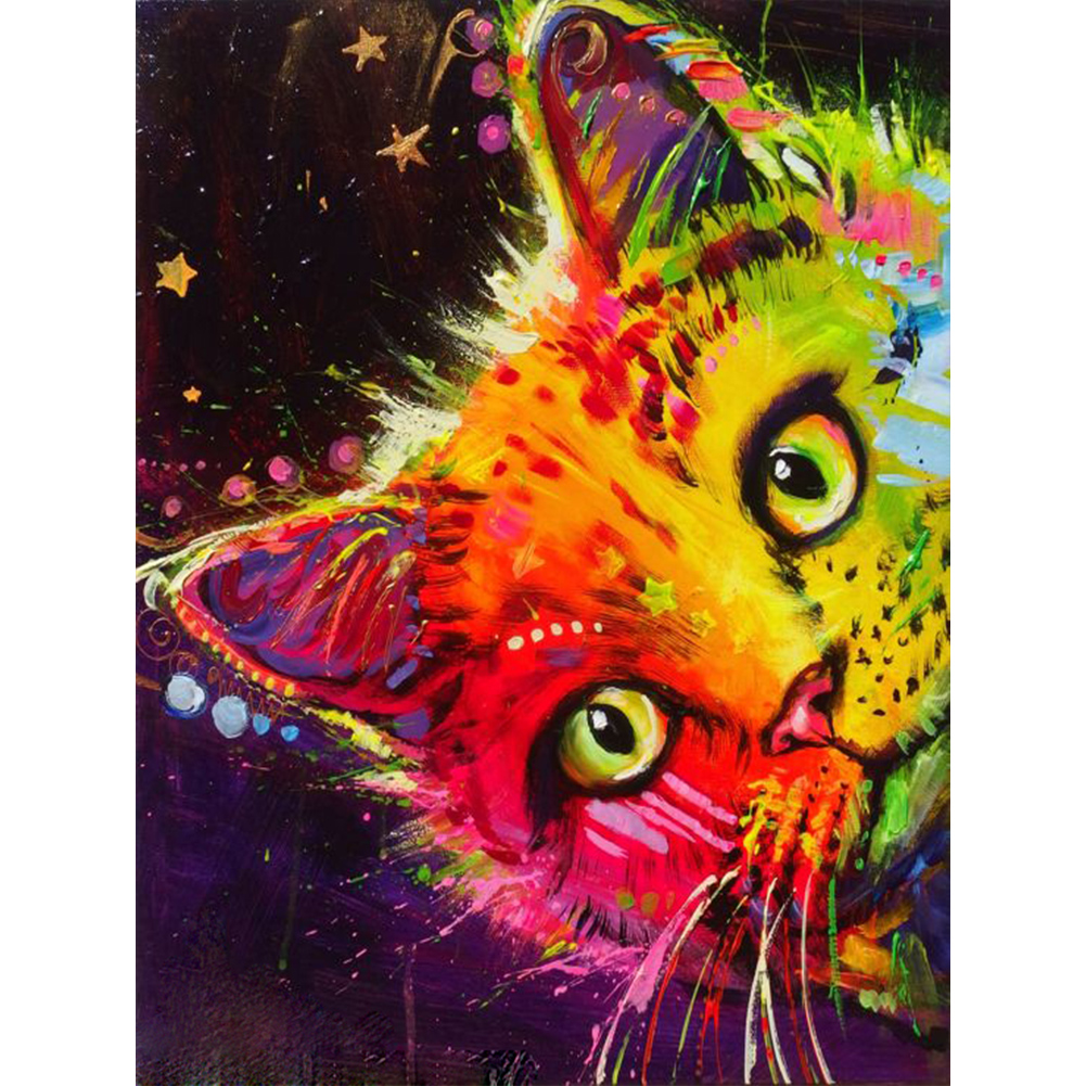 

Colorful Cat - 11CT Stamped Cross Stitch - 40*50CM, 501 Original