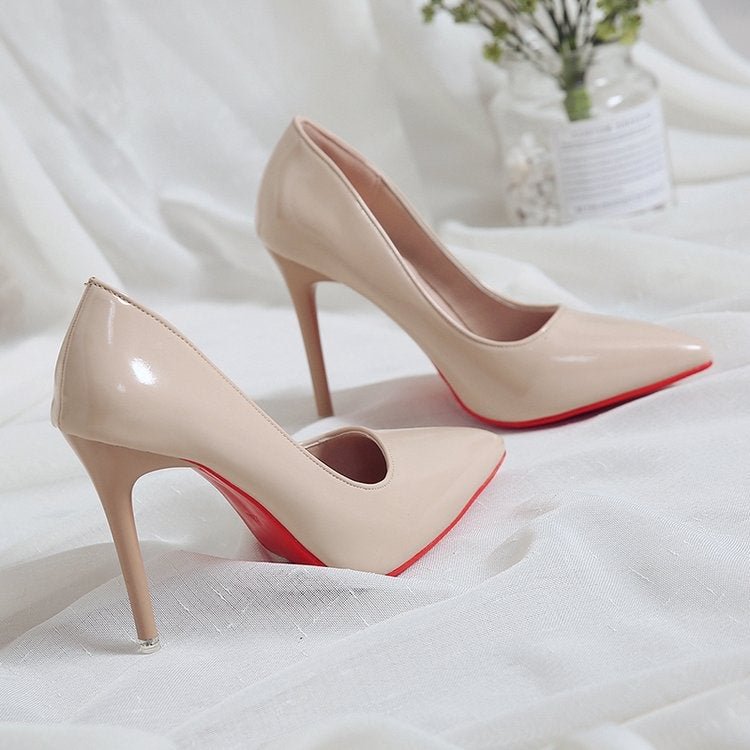 2020 Hot Sell Classic Women Shoes Pointed Toe Pumps Patent Leather Dress high Heels Boat Party Wedding Zapatos Mujer Red Wedding