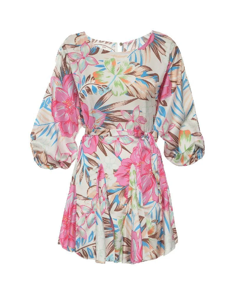 Floral Print Mini A-Line Casual Dress