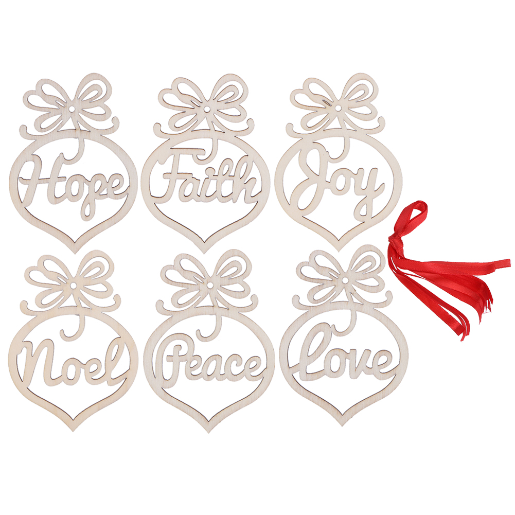 

6pcs Wooden Christmas Pendants Computer Laser Hollow Motif Carve Hanging152846, 501 Original