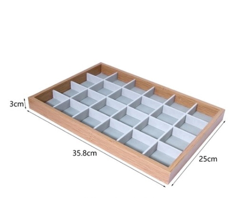 Modern Style Rectangle Wood Flannel Jewelry Rack