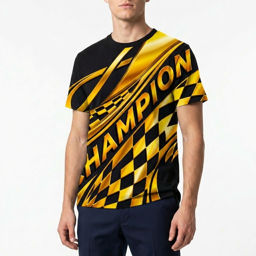  Men's American Racing-themed Casual Printed Short-Sleeved T-shirt Avantcool