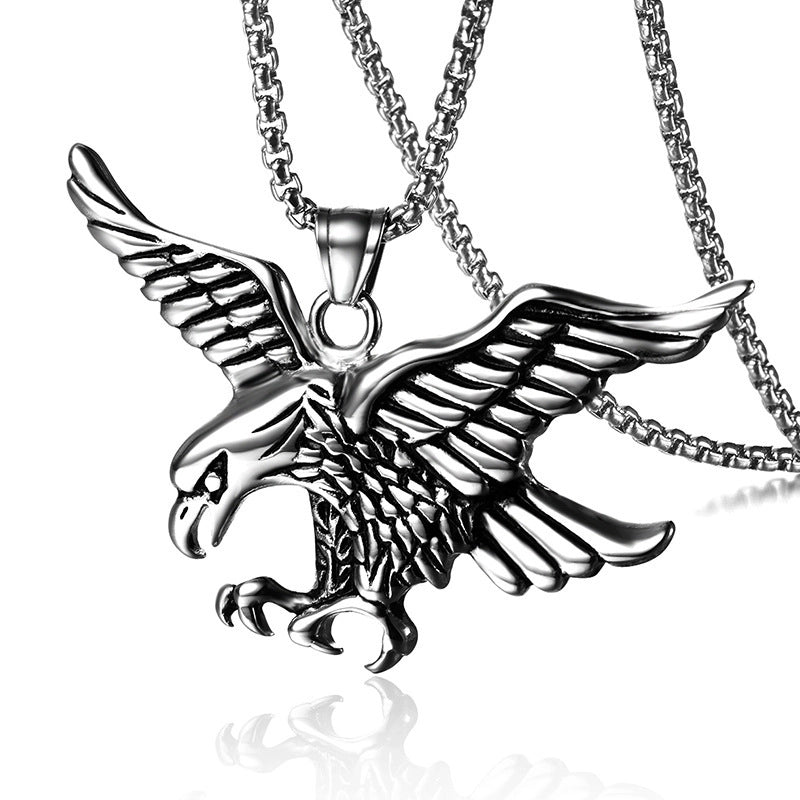 Hip-Hop Retro Eagle 304 Stainless Steel Alloy Stoving Varnish Men’s Pendant Necklace