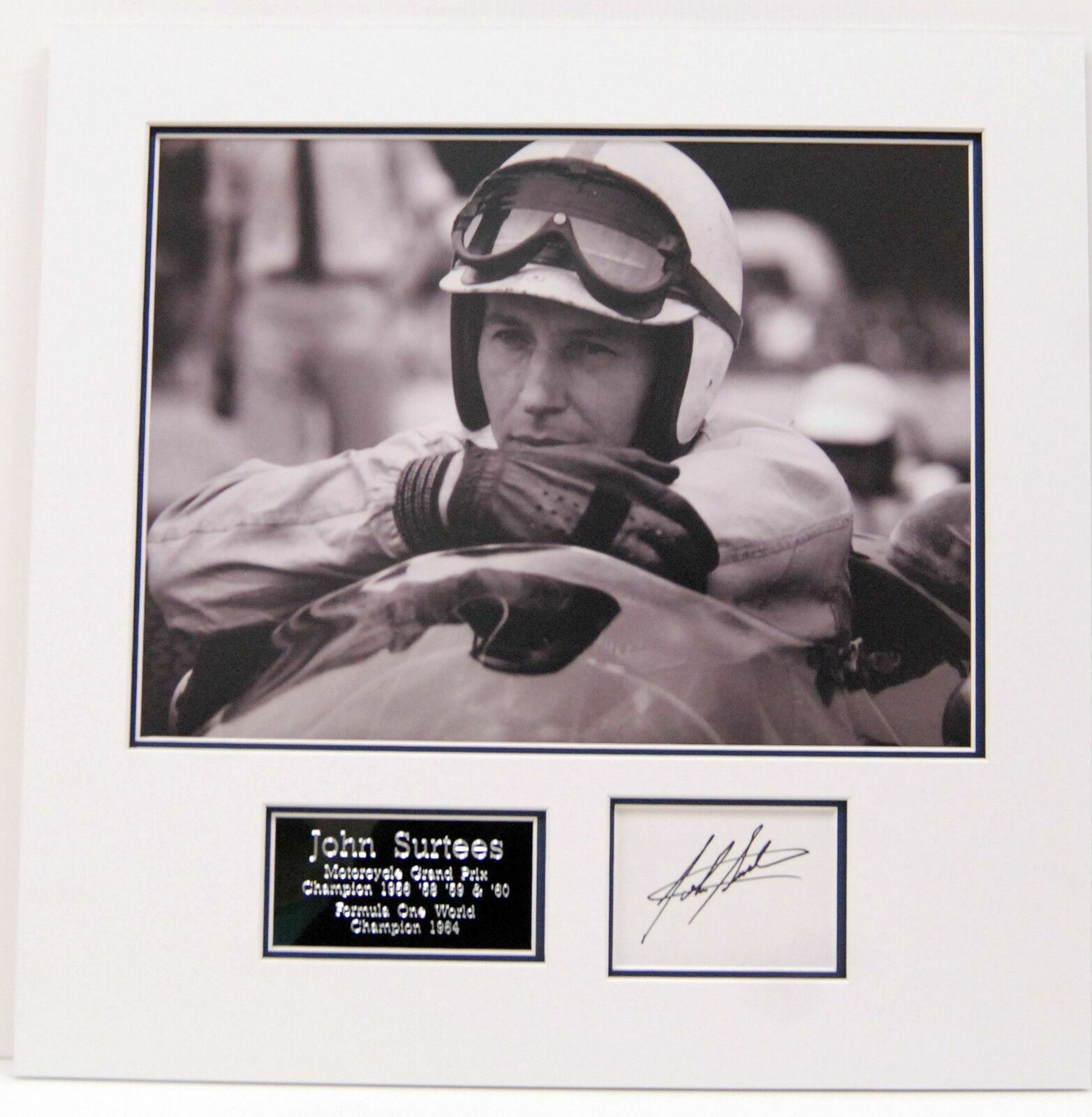 John Surtees Genuine Hand Signed Photo Poster painting Mount Display AUTOGRAPH (B)