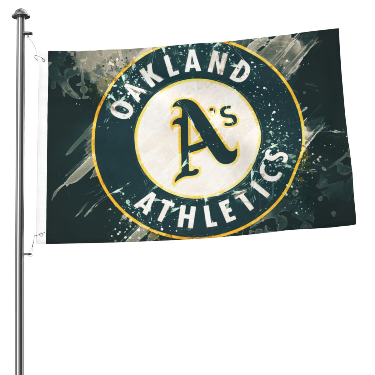 Oakland Athletics Paint Splatter 2x3 FT UV Resistant Flag