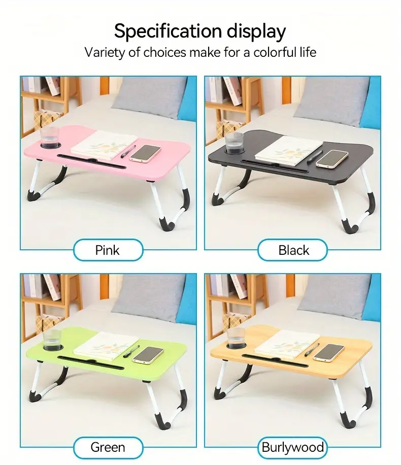 1pc Bed Folding Table, Desk, Laptop Table, Dining Table, Lazy Folding Small Table details 3