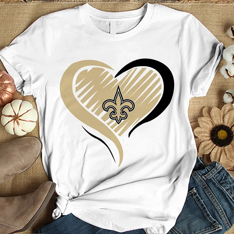 New Orleans Saints  Women's White Relaxed T-Shirt