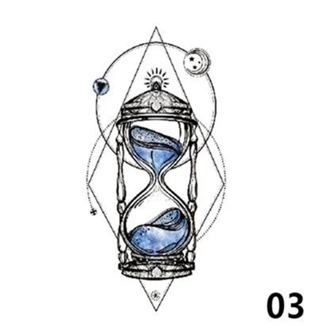 Waterproof Tattoo Stickers Cute Pattern Fake Tattoos Love Hourglass Sexy Girl Arm Clavicle Animal Wolf Temporary Tatoo Sticker