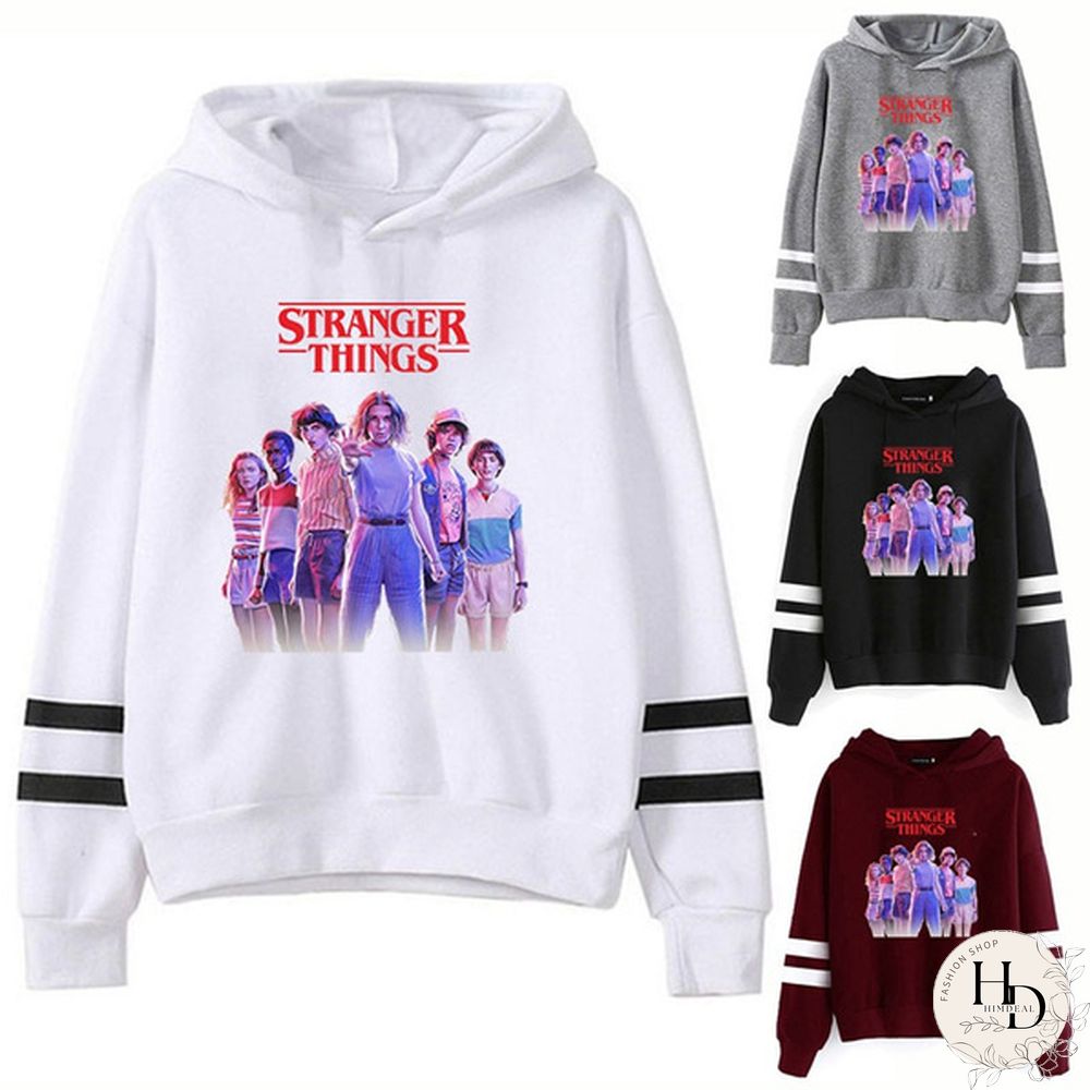 Stranger Things Printed Hoodies Unisex Hooded Sweatshirts Cozy Tops Pullovers