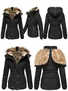 Women's Outdoor Hiking Windproof Parka Faux Fur Lined Coat
