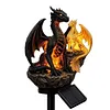 Dragon Figurine Night Light Solar Powered Dragon Figurine Decorative Landscape Light Dragon Garden Stake Light Unique Gift for Dragon Lovers Ornament Patio