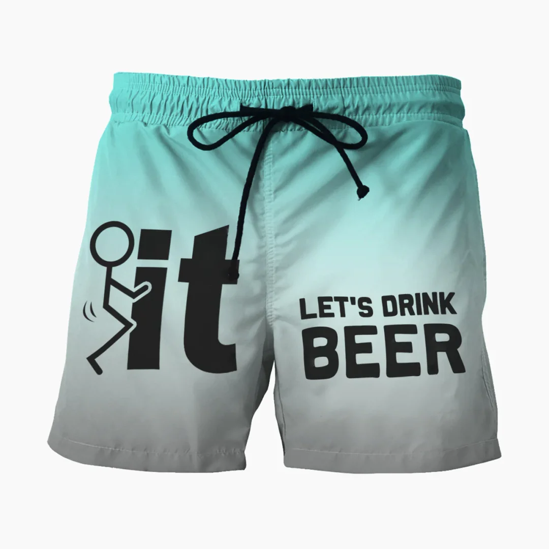 Let's Drink Beer - Men Hawaii Beach Shorts
