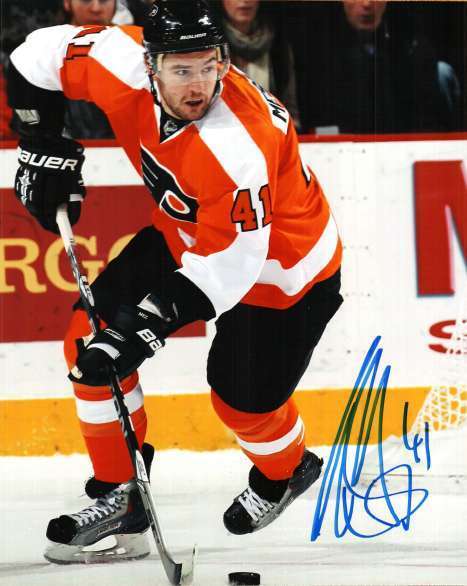 Signed 8x10 ANDREJ MESZAROS Philadelphia Flyers Photo Poster painting - COA