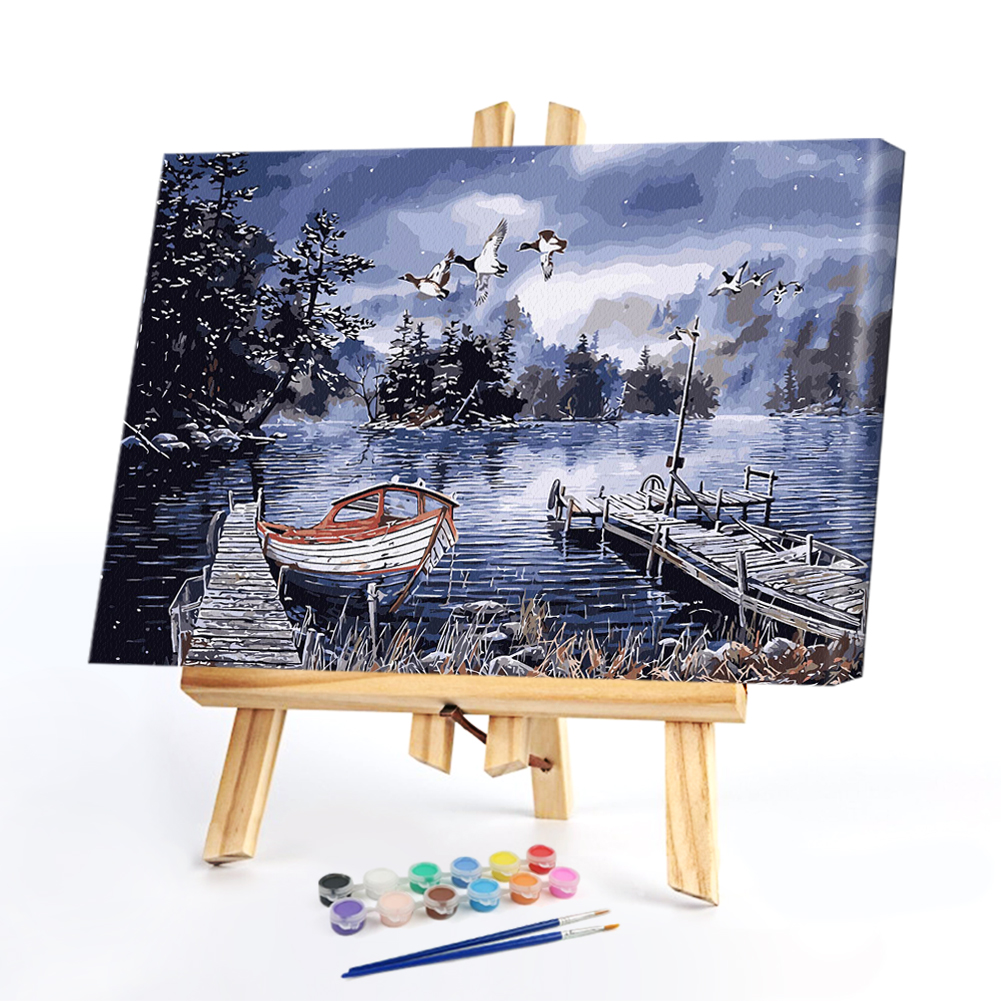 

40*50CM Paint By Numbers-Riverside Geese, 501 Original