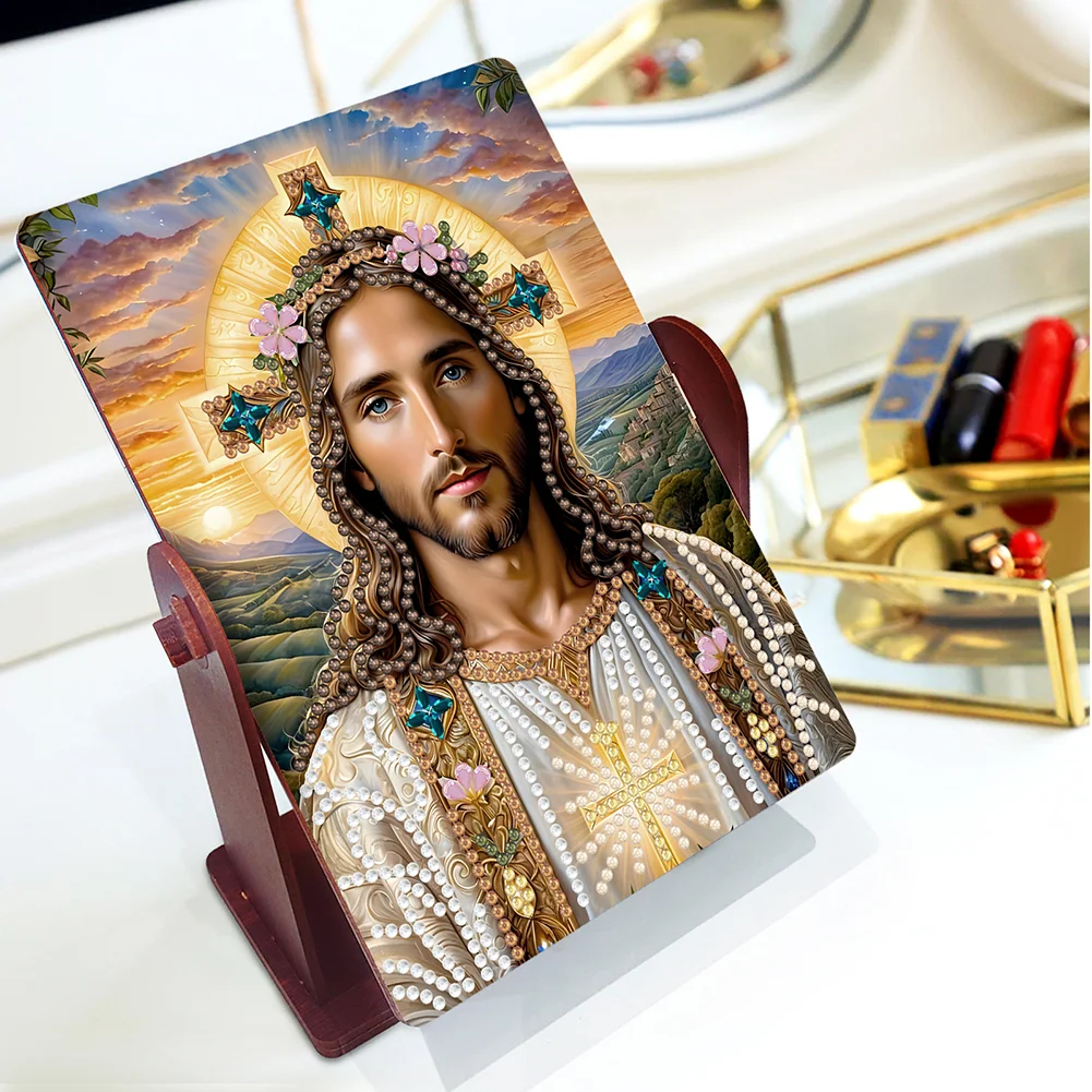 Jesus Special Shape Diamond Painting Mirror Table Top Diamond Mirror Kit