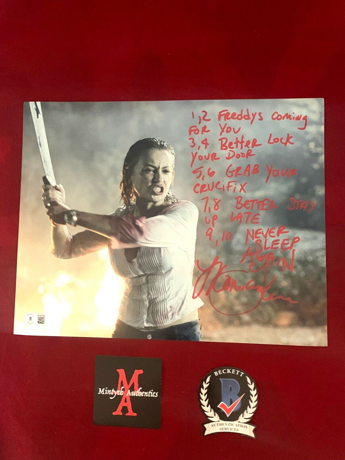 MONICA KEENA AUTOGRAPHED SIGNED 11x14 Photo Poster painting! FREDDY VS JASON! BECKETT COA HORROR