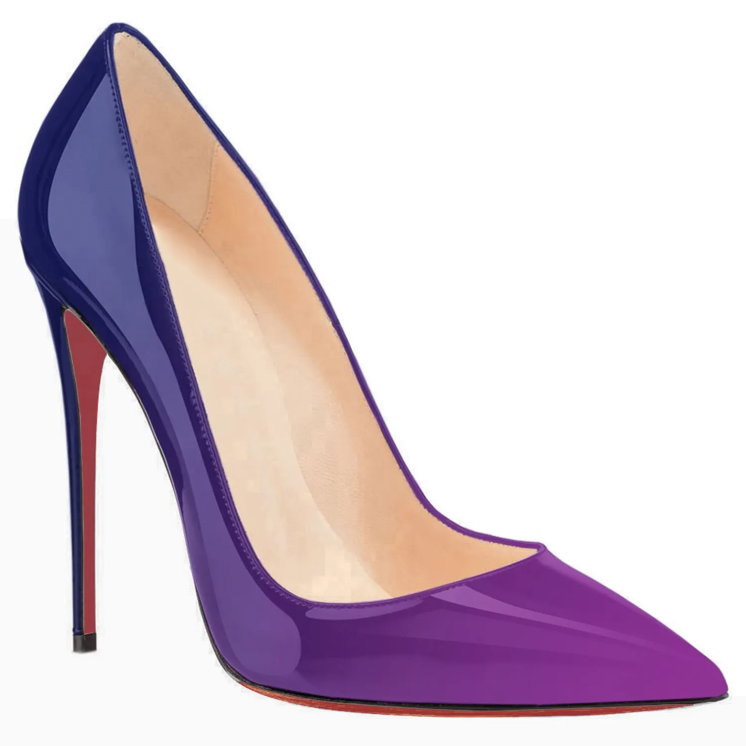 4.72"  Red Bottom Gradient High Heels Fashion Pumps Patent-vocosishoes